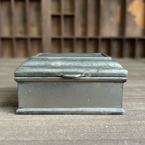 VTG Coffin Style Pewter Metal Jewelry Box